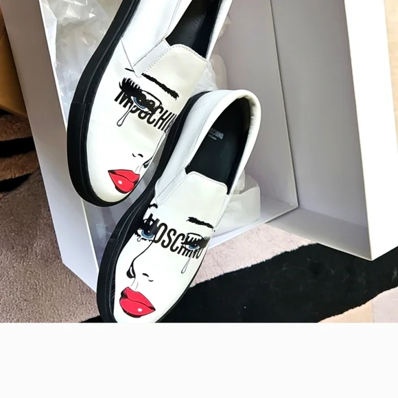Moschino Shoes Slip On Sz 36 Us 6 Unique Crying Couture Jerry Scott N/box Women - Picture 6 of 6